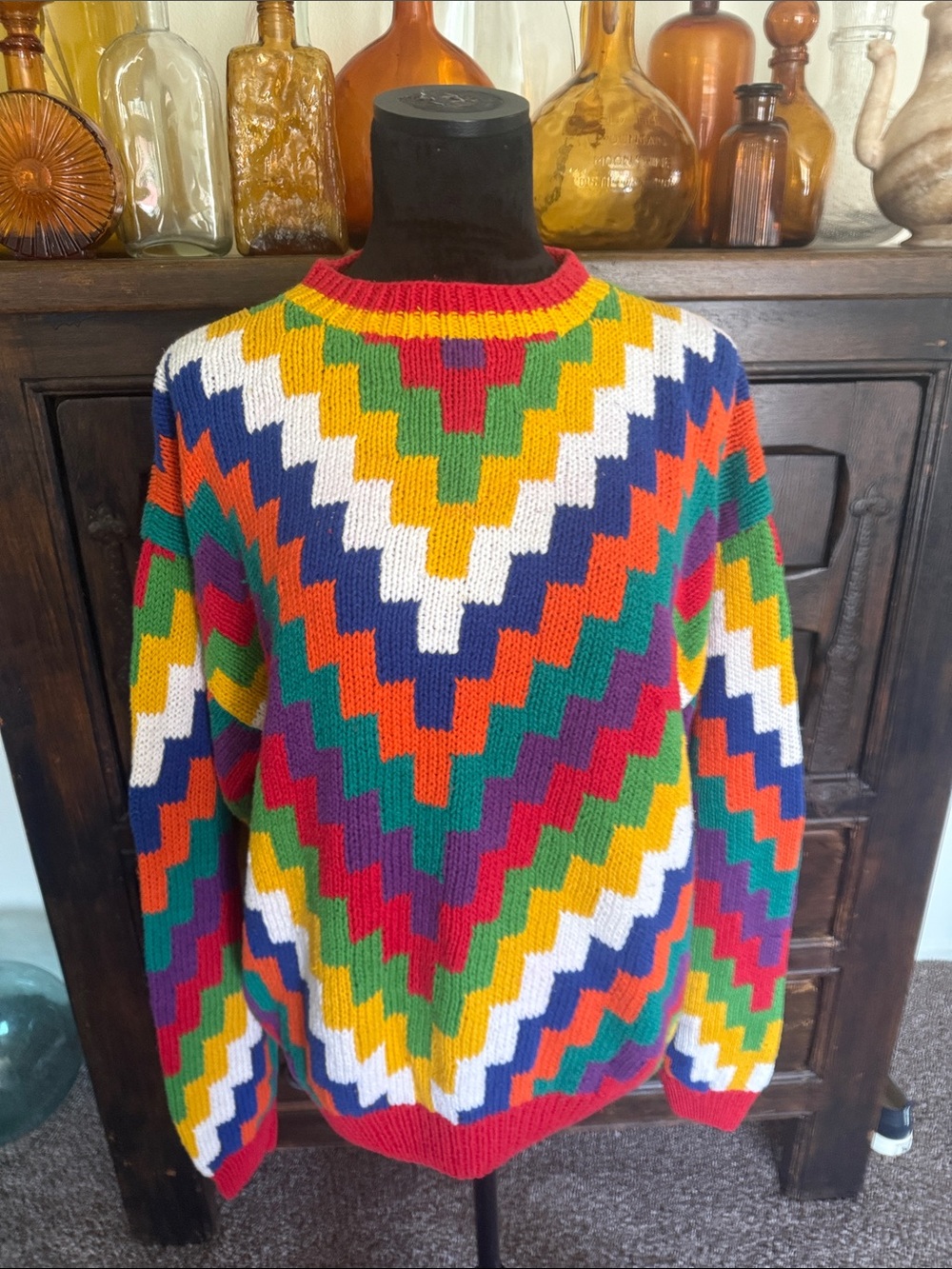 Vintage Saks Fifth Ave Colorblock Sweater